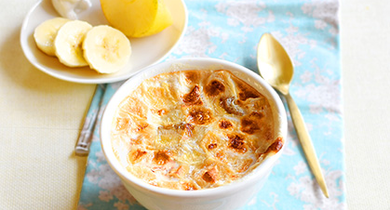 Petits flans pomme, banane et vanille | Dès 12 mois