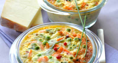 Petits flans de légumes à la Tomme de brebis Lou Pérac