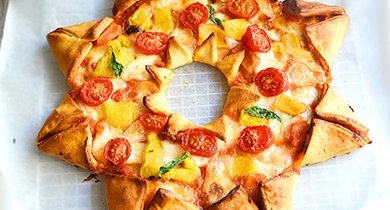 Pizza étoile tomates mozzarella Galbani et poivrons