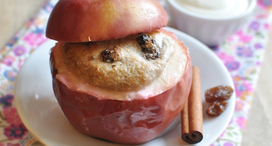 Pommes farcies à la crème d'amande et raisins Président 