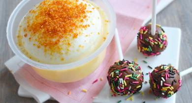 Pop cakes chocolat et Ile Flottante La Laitière