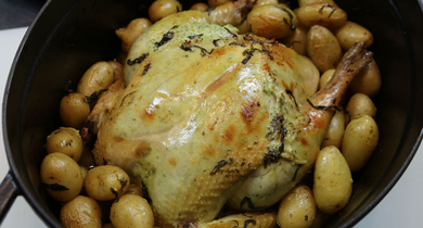 Poulet au beurre d'herbes et pommes grenaille Galbani 