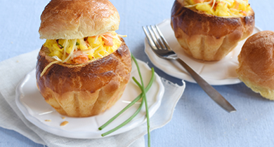 Brioches salées aux oeufs et saumon 