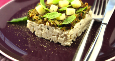 Risotto aux courgettes et à la tomme de brebis Lou Pérac