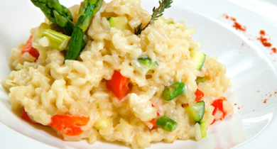 Risotto aux légumes de printemps et 3 fromages
