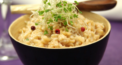 Risotto au parmesan et graines germées