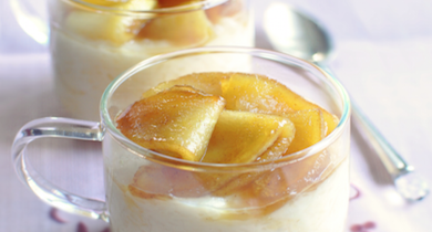 Riz au lait moelleux aux pommes flambées
