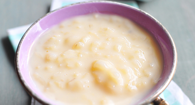 Riz au lait coulis de prune