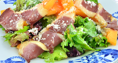 Rosace de melon et magret
