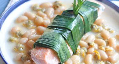 Saumon au jus de coques
