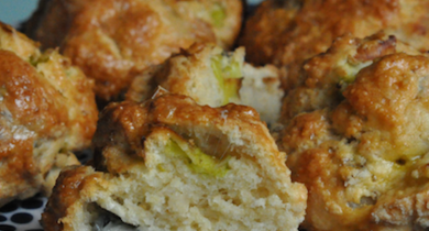 Scones salés aux poireaux et au Président Le Bleu