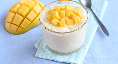 Semoule au lait à la mangue