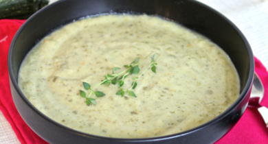 Soupe de courgettes au fromage nature