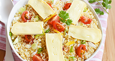 Taboulé boulgour reblochon et tomates