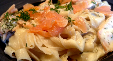 Tagliatelles fraîches au saumon fumé