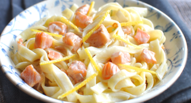 Tagliatelles au citron et au saumon