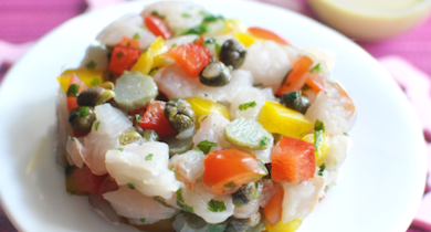 Tartare de rougets et condiments