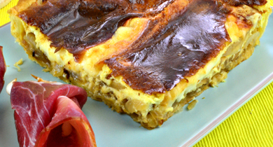 Tarte à l'oignon et au jambon de pays