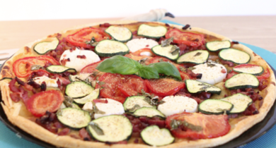 Tarte chèvre tomates courgettes