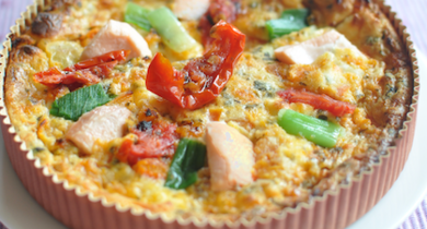 Quiche aux poireaux et tomates confites
