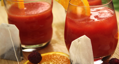 Thé glacé framboises et oranges