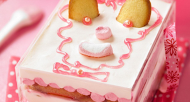 Tiramisu glacé à la guimauve et langues de chat