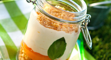 Tiramisu pêche basilic