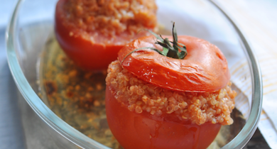 Tomates Farcies au Blé Gratiné au Parmesan et au Basilic