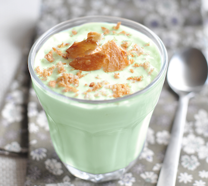 Crème D'Agar Agar Au Thé Matcha Et Feuillantines - Envie De Bien Manger