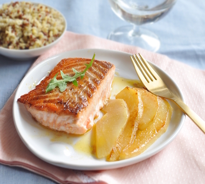 Saumon Et Poires Poelees Au Gingembre Envie De Bien Manger