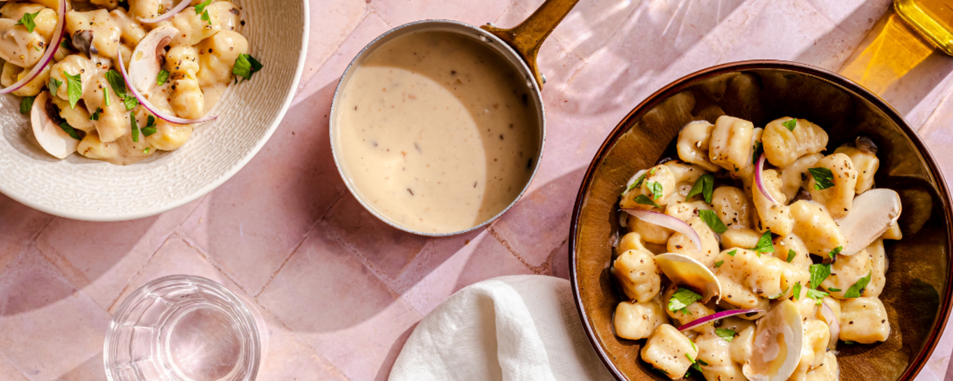 Gnocchis de pomme de terre maison et sauce forestière