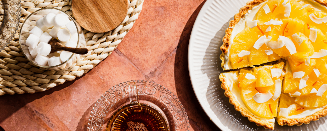 Tarte à l’ananas, à l’orange et à la noix de coco