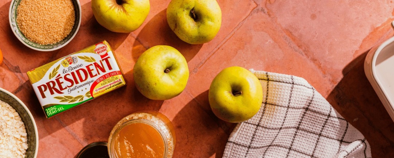 Pommes au four gourmandes à la frangipane et au beurre demi-sel