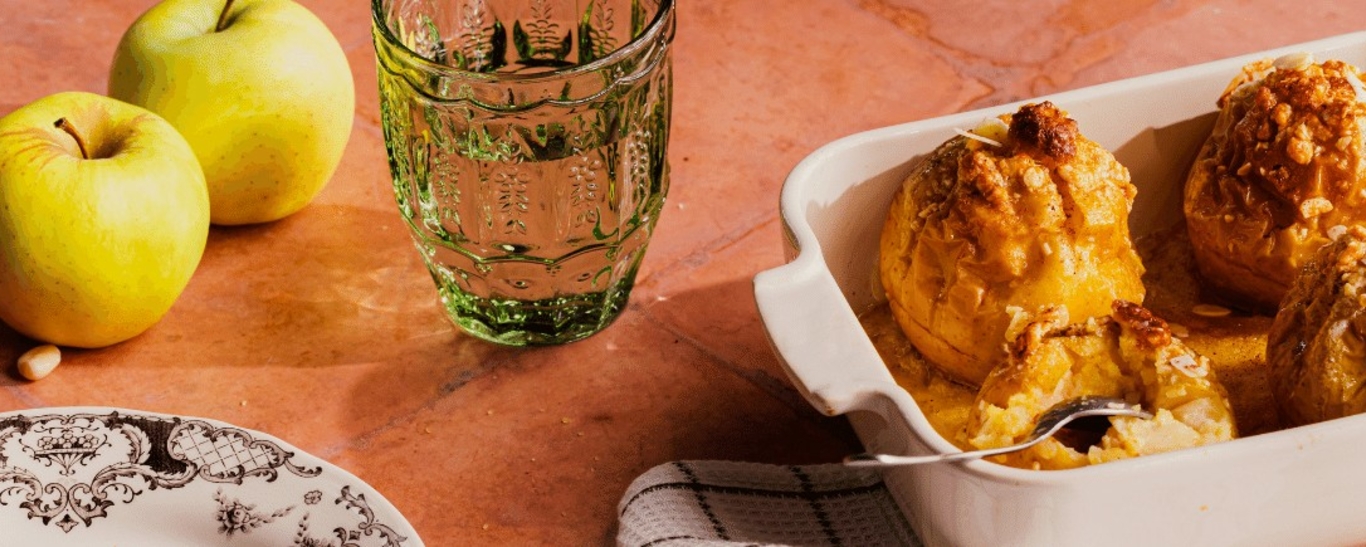 Pommes au four gourmandes à la frangipane et au beurre demi-sel