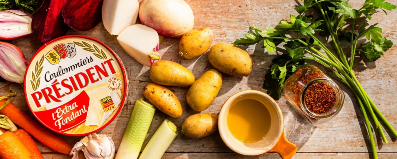 Légumes rôtis au piment d'Espelette et Extra fondant Président 