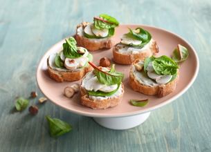 Tartines champignons, épinards et Société Crème