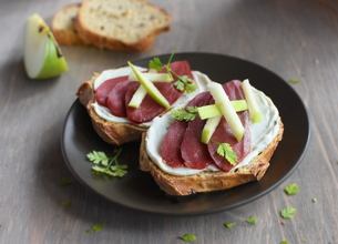  Tartines pommes, magrets et Société Crème