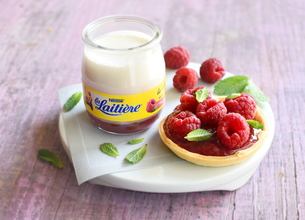 L’Onctueux sur lit de Fraise  et ses petites tartes sablées