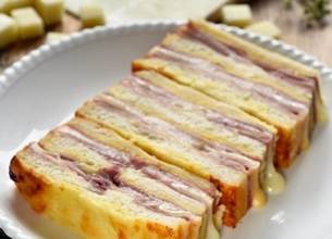Cake croque-monsieur à la Tomme de Brebis Lou Pérac