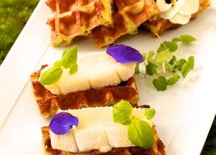 Gaufre au persil et à la Brique de Brebis Lou Pérac