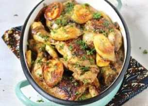 Poulet en sauce et bananes plantain caramélisées Président 