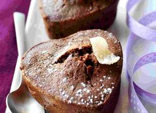 Petits cœurs moelleux chocolat gingembre