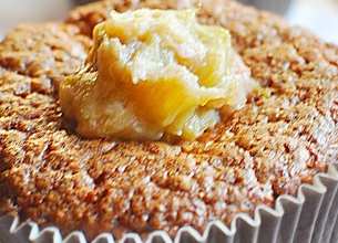 Muffins à la rhubarbe