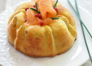 Flans Société Crème, saumon fumé et ciboulette