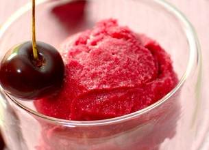 Sorbet cerise et gingembre