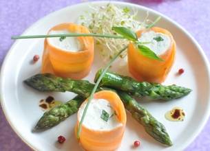 Makis de carottes, asperges et graines germées