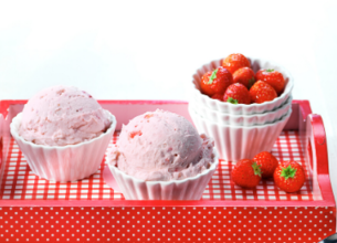 Glace à la fraise et au mascarpone