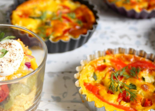 Mini quiches au saumon et verrines "tacos"