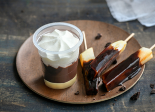 Viennois chocolat sur lit de poires & sucettes de poires tout chocolat