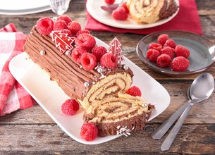 Bûche de Noël à la framboise Galbani 